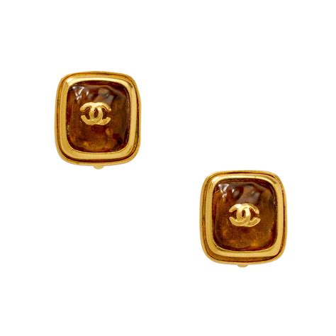 chanel rectangle earrings